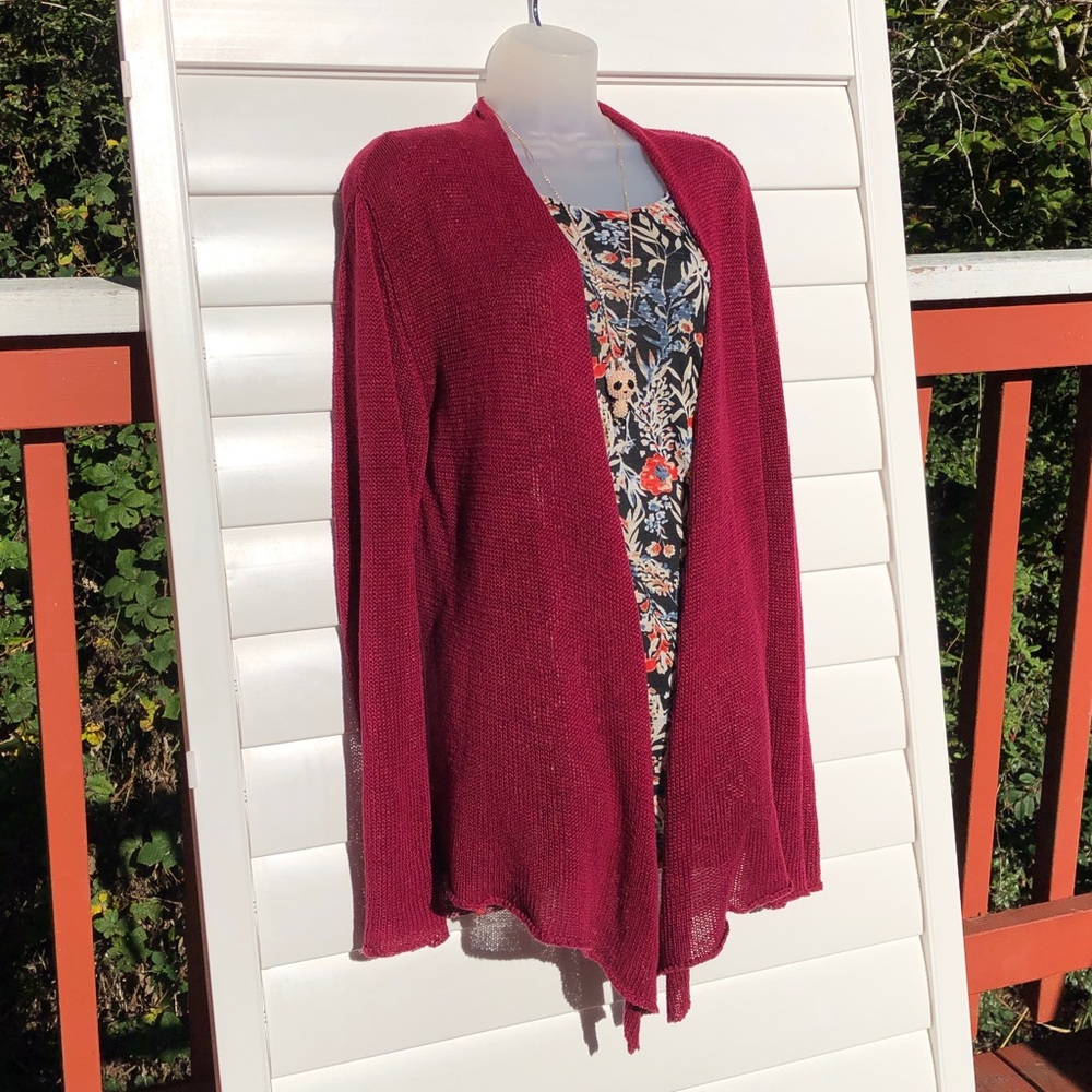 Cut Loose Red Sweater Classic Knit Relaxed Fit - Picture 2 of 13